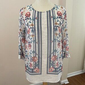 Brixon Ivy Stitch Fix Shirt Floral Top Tunic Ellie Cross Stitch Pattern Size S